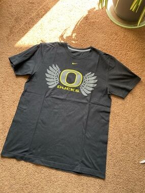 Nike Black Oregon Ducks Graphic Short Sleeve Tee with Yellow Accents